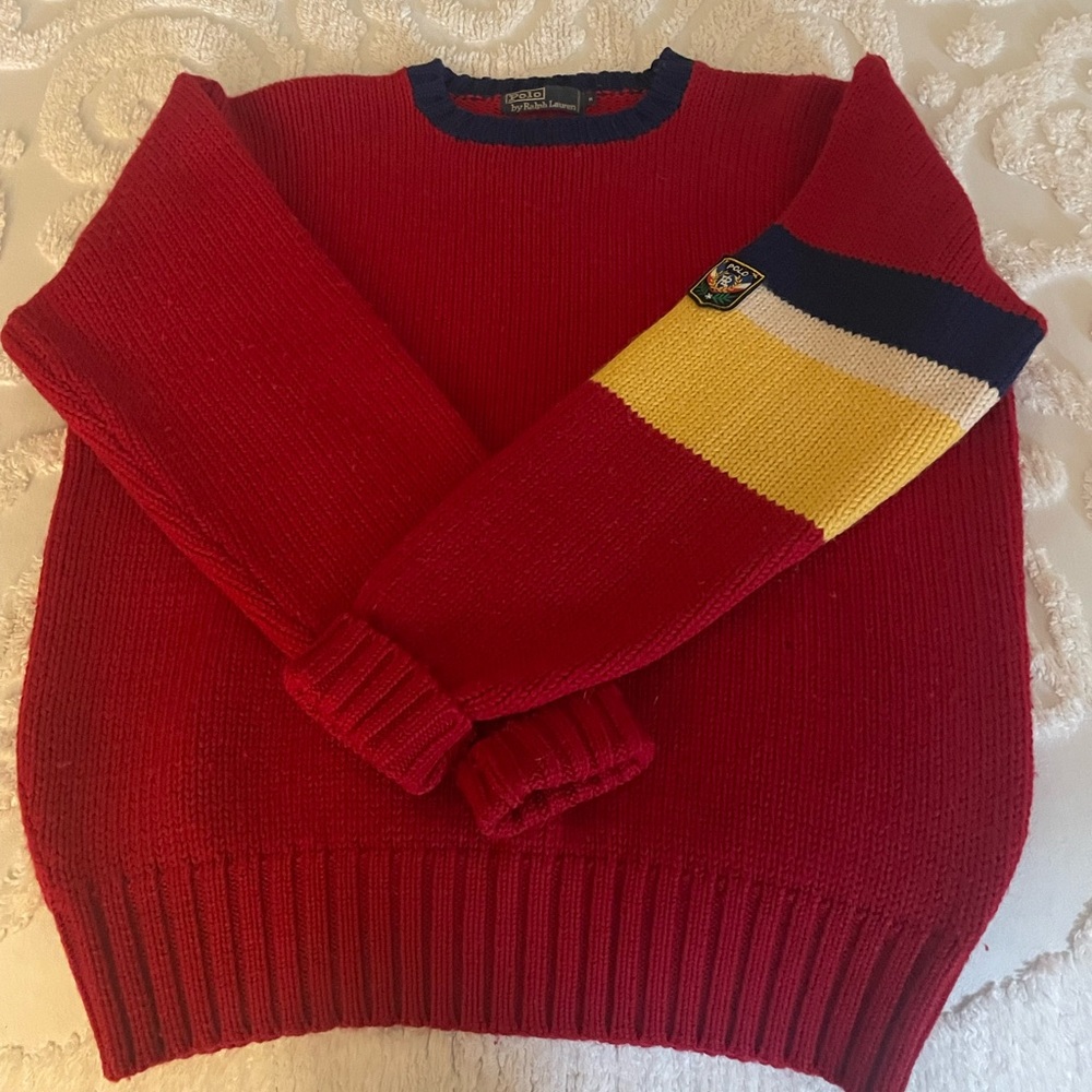 Vintage Ralph Lauren Polo Uni crest wool sweater